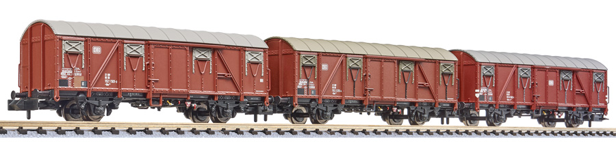 Liliput L260138 - 3-tlg. Set, ged. Güterwg., Gbs 2