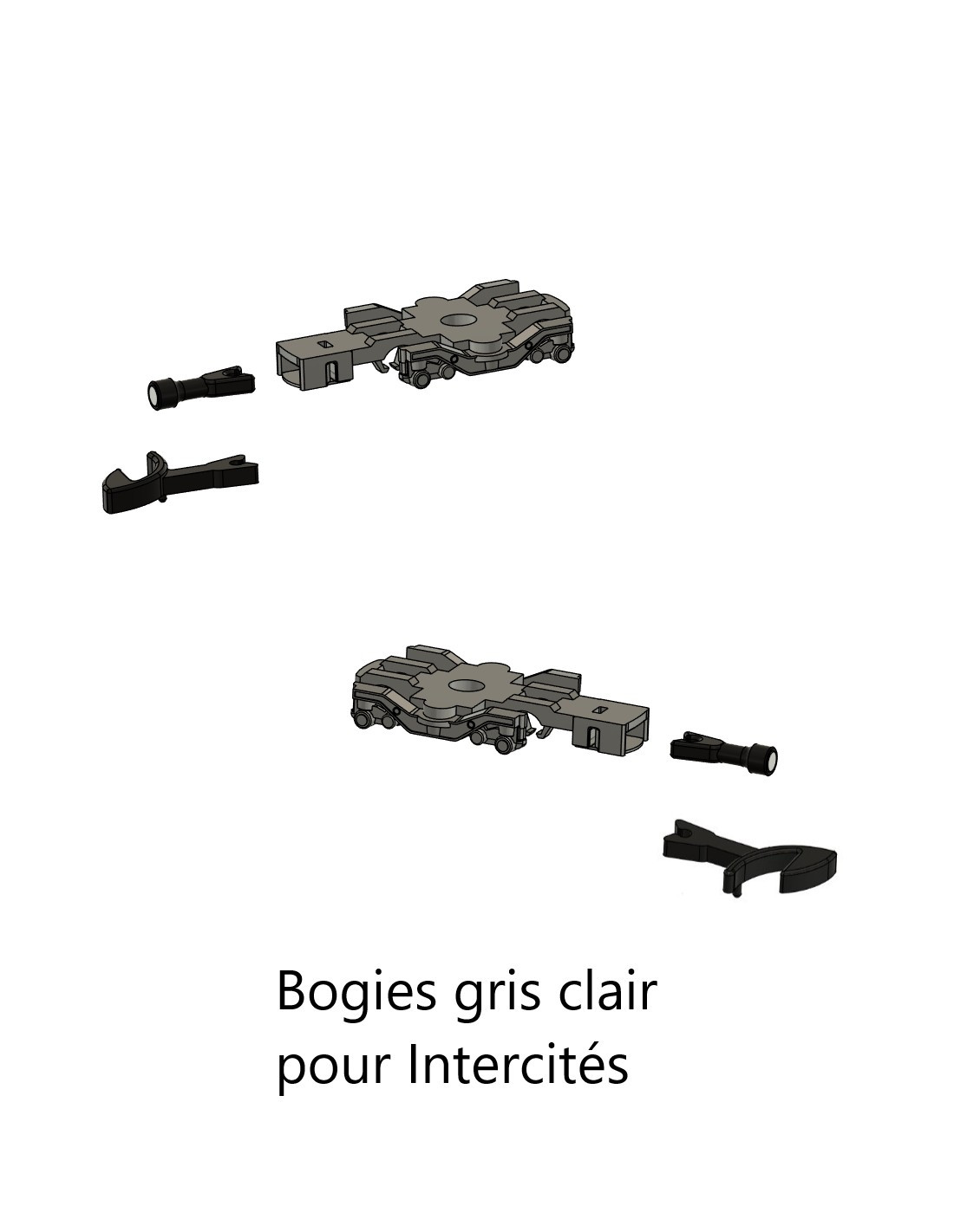 AZAR models S012-IC - Pair of bogies for Corail -