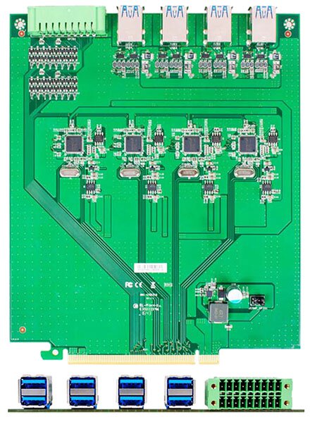 Jetway HM1-USB3X8 (8x USB3.0, 1x 16-bit GPIO) [für