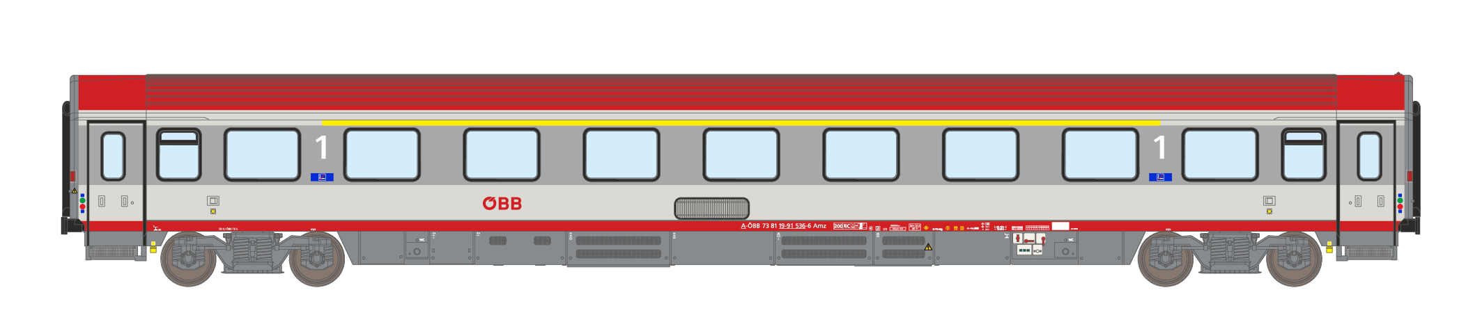 ASM 198102 - Personenwagen Amz, 1.Kl. ÖBB, Ep.VI,