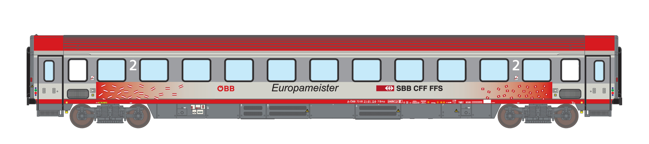 ASM 25950 - Personenwagen Bmz, 2.Kl. ÖBB, Ep.VI, E