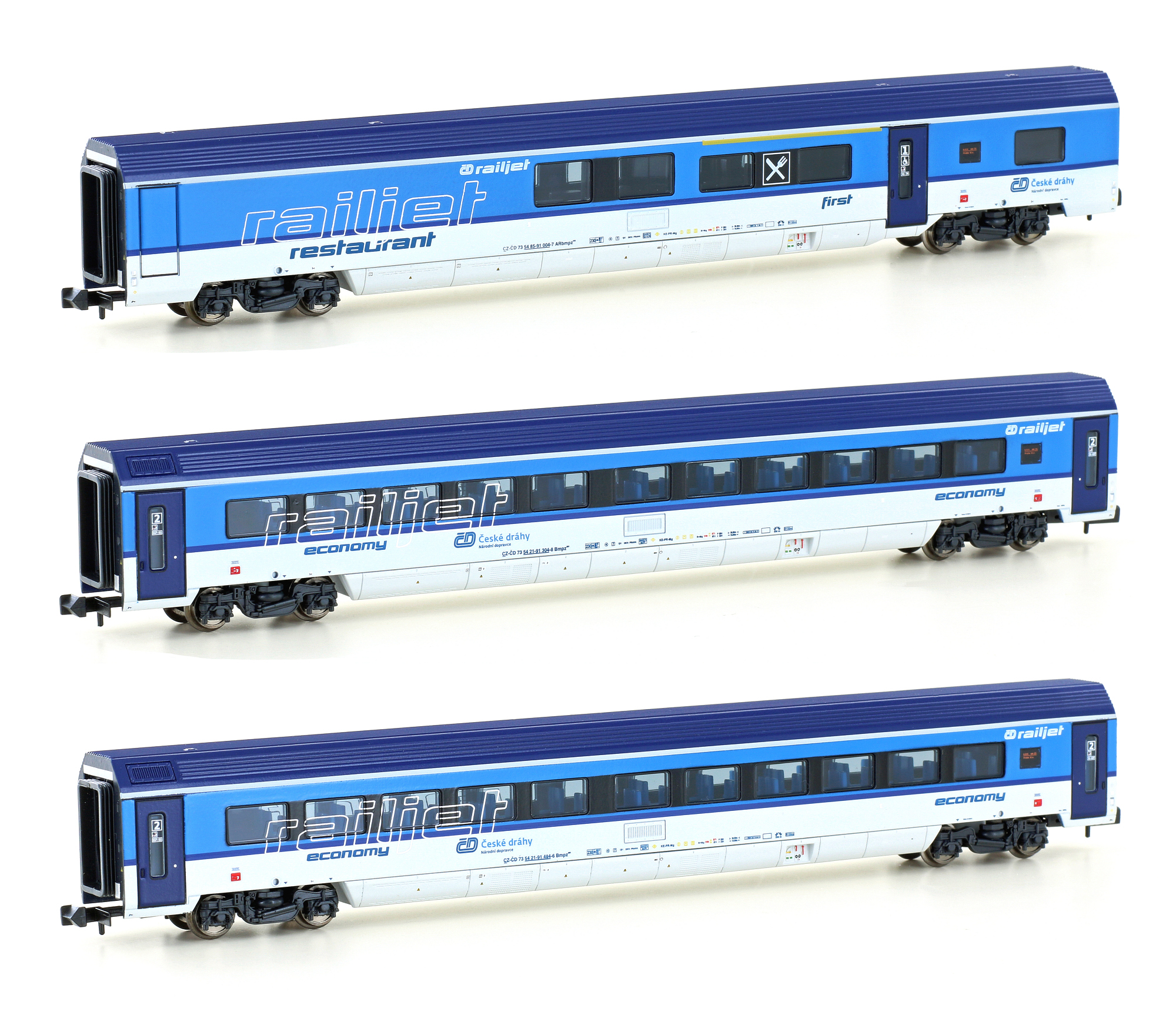Hobbytrain H25231 - 3er Set Personenwagen CD Railj