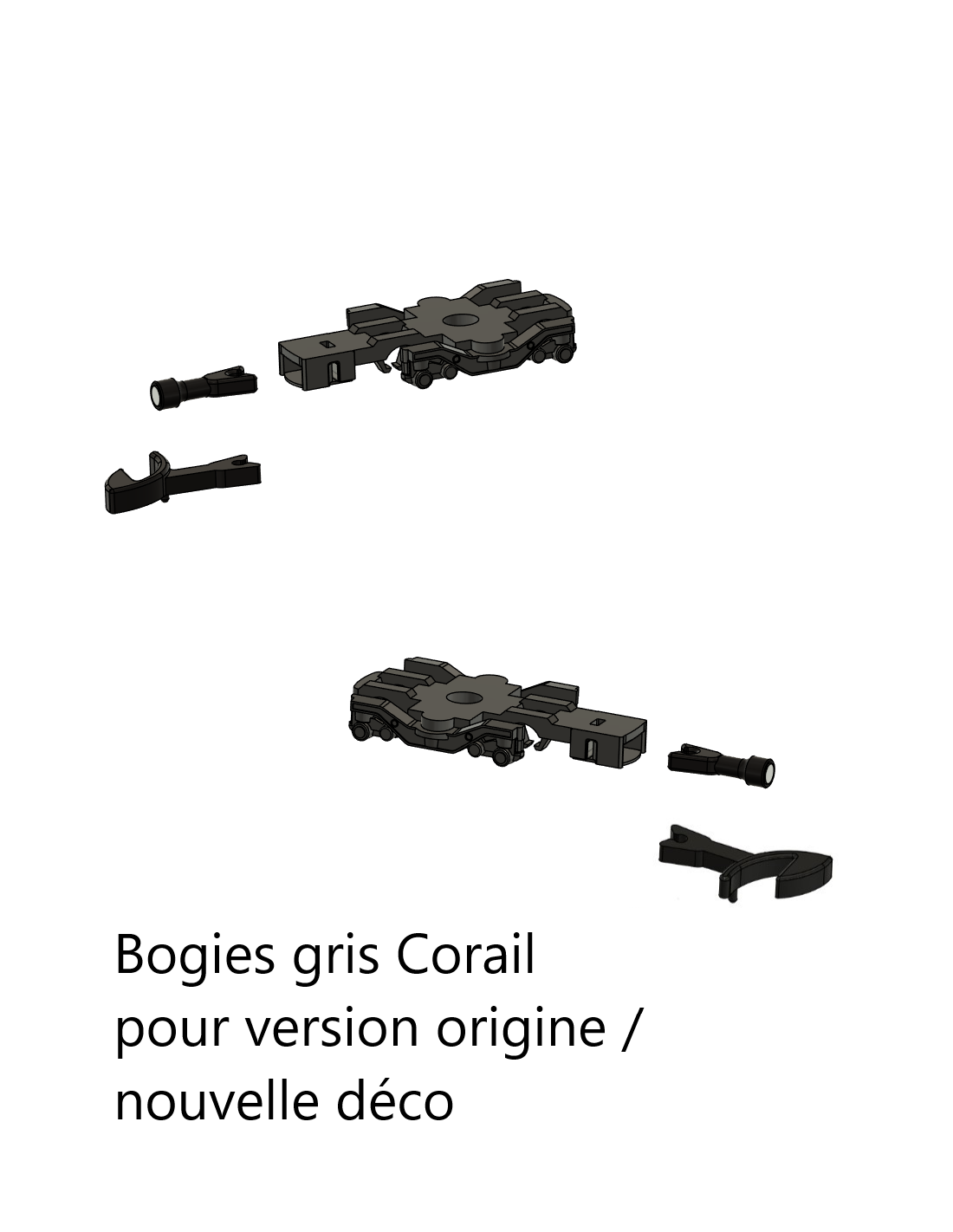 AZAR models S012-CO - Pair of bogies for Corail co