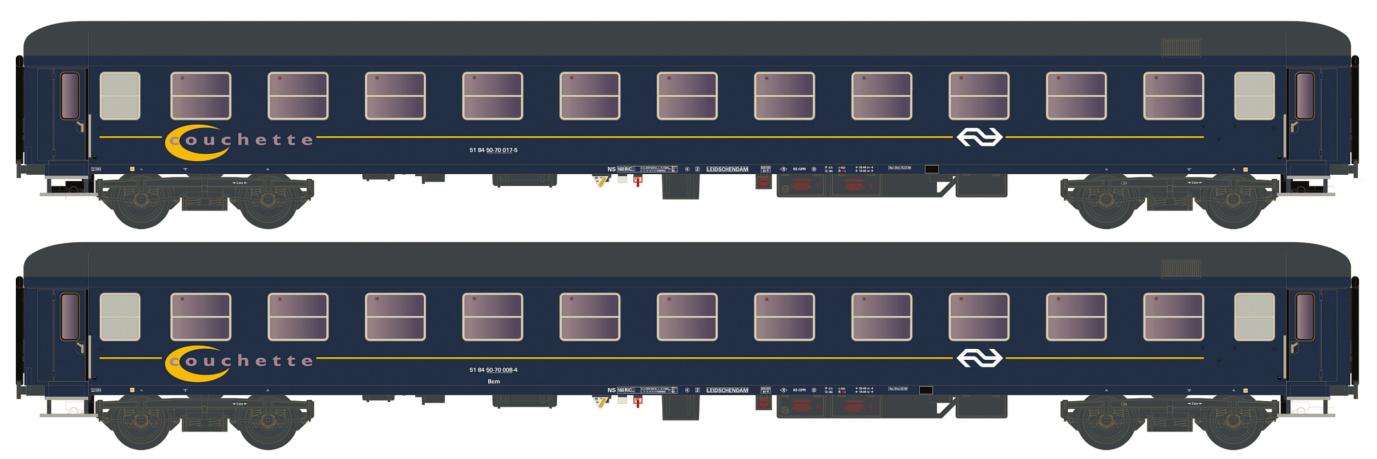 Hobbytrain H22214 - 2er Set Liegewagen Bcm 246 NS