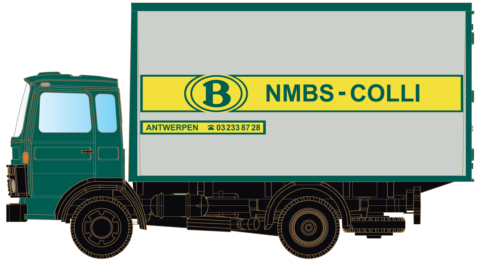 MINIS LC4833 - DAF 900 mit Koffer - SNCB (NMBS-Col