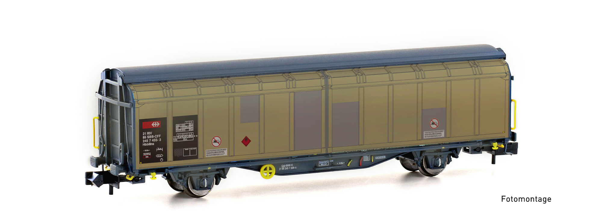 Hobbytrain H24672 - Schiebewandwagen Hbbillns SBB,