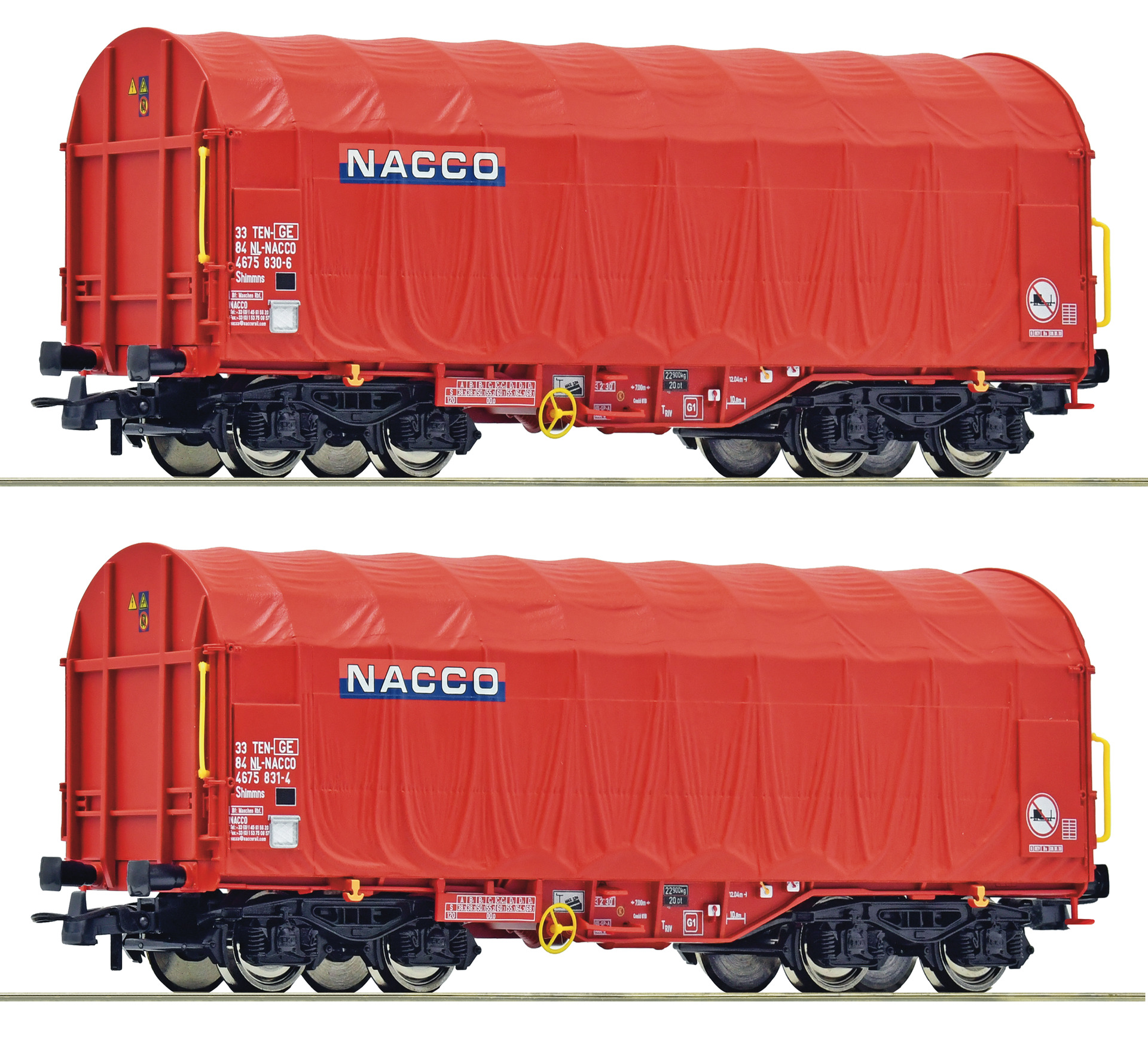 Roco 6600226 - 2er Set Schiebeplanenwagen Nacco