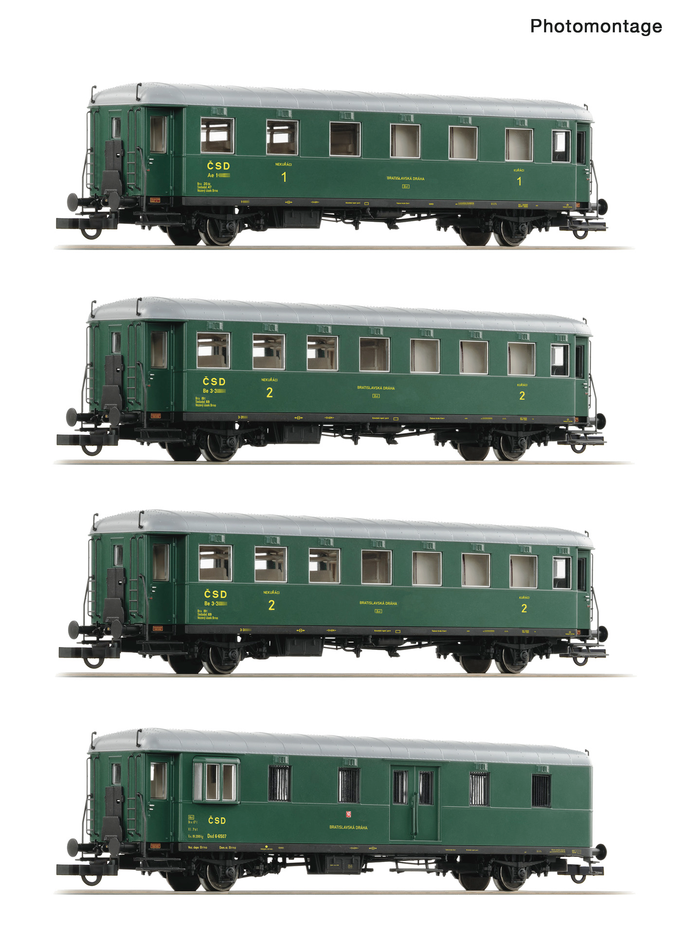 Roco 6210282 - 4er Set Personenwagen "Rybak" CSD +