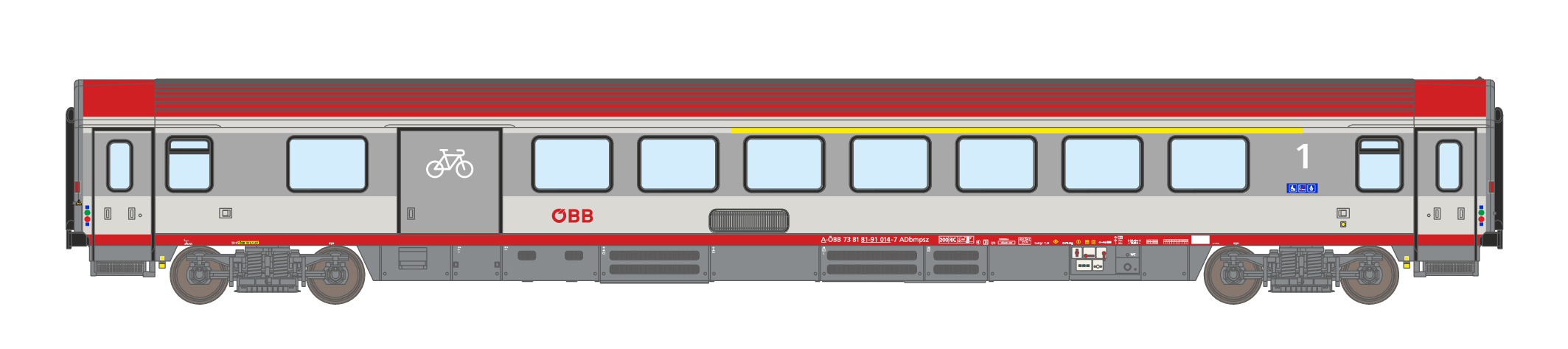 ASM 198181 - Halbgepäckwagen Adbmpsz 73, 1.Kl. ÖBB
