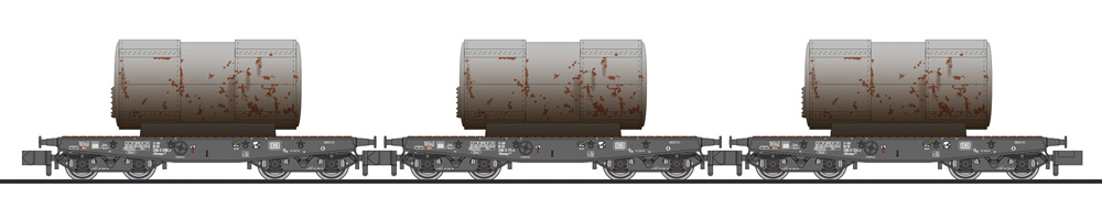 Liliput L260175 - 3-Tlg. Set, 4-Achs. Schwerlastwa