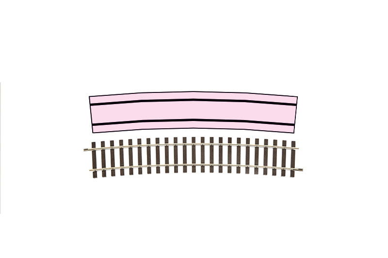 Lenz 45025 - Gleis gebogen  R10, 11,25°  (VE 8)