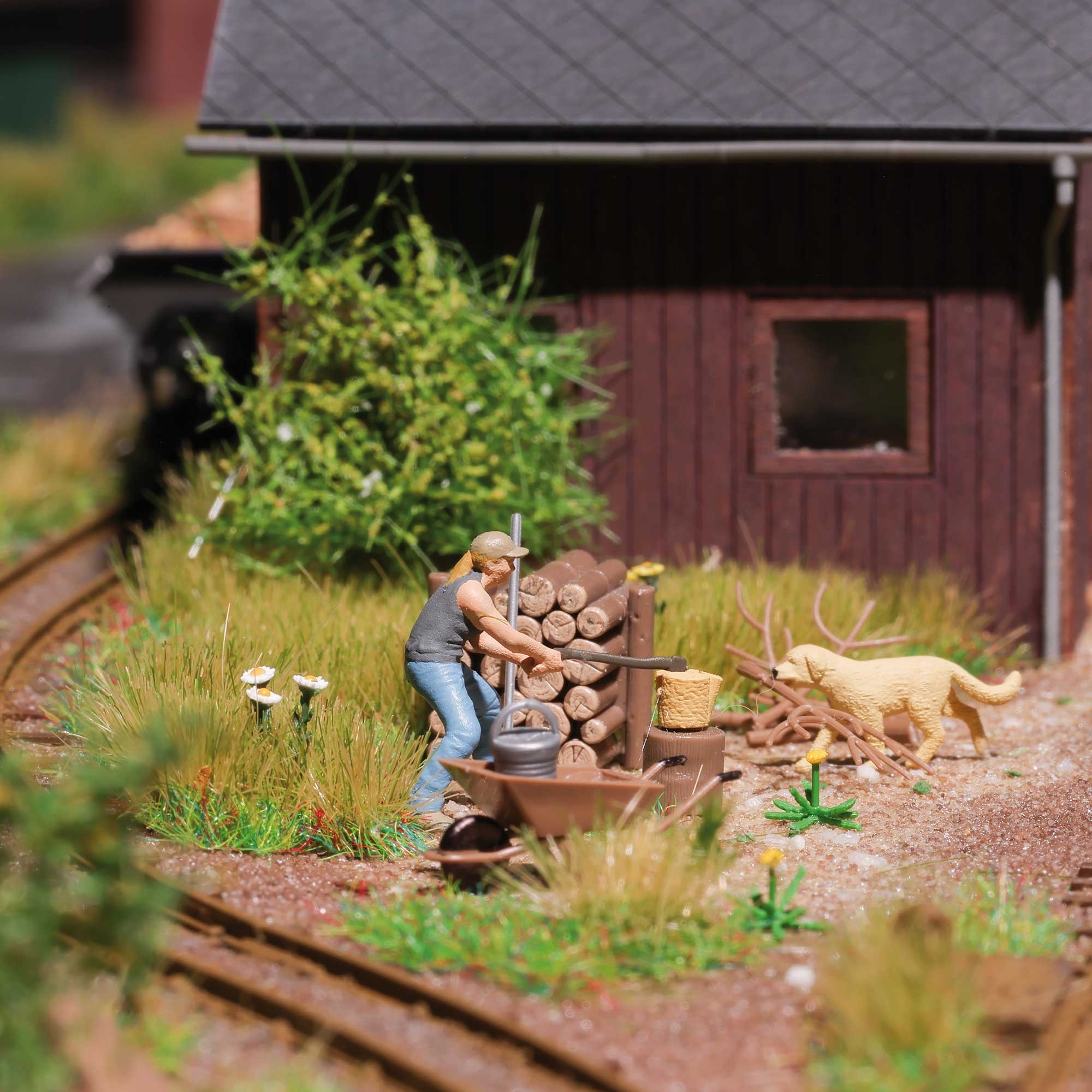 Busch 79884 - A-Set: Holz hacken H0