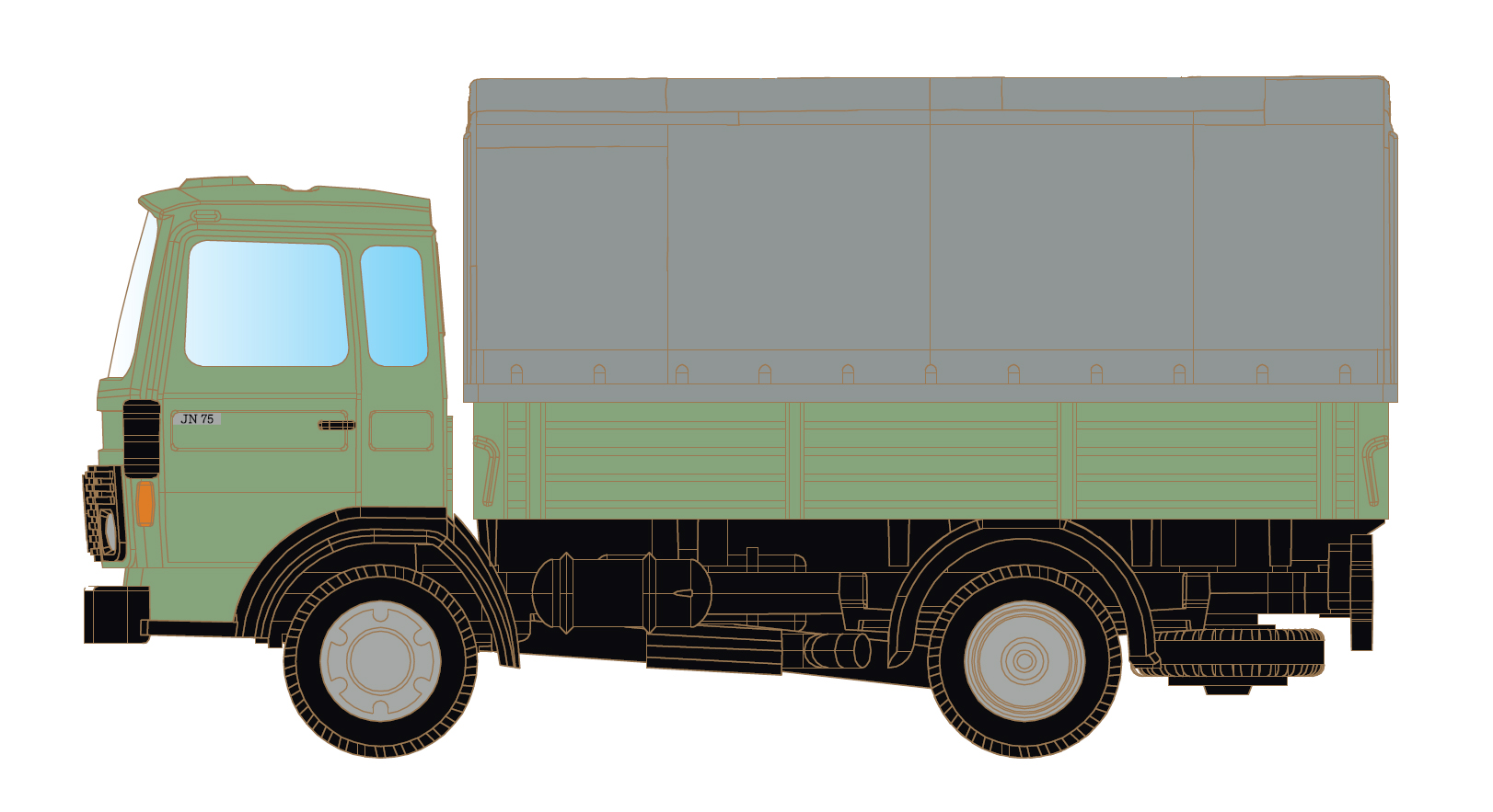 MINIS LC4860 - Renault JK75 mit Pritsche/Plane, ne