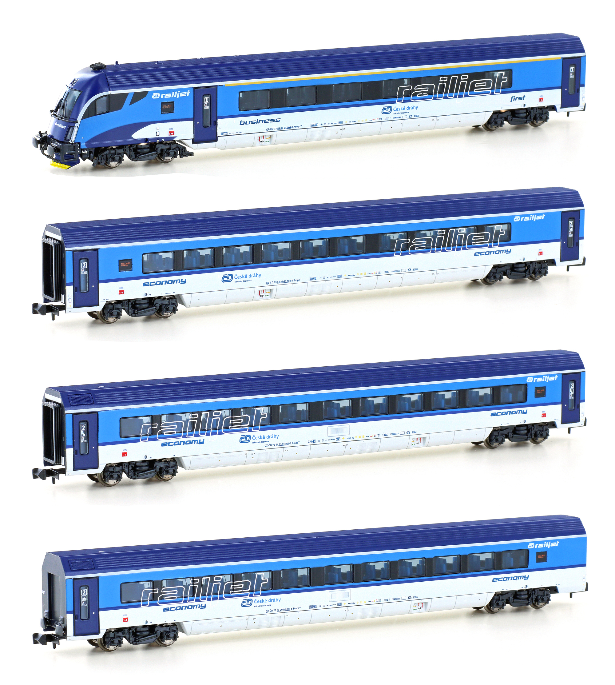 Hobbytrain H25230 - 4er Set Personenwagen CD Railj