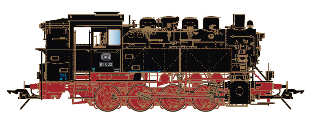 Lenz 40281-01 - Dampflok BR81 002, DB, Ep.3, DB-Ke
