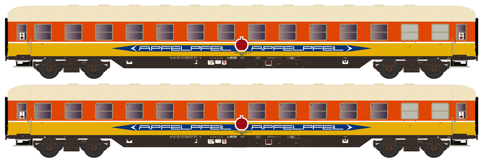 Hobbytrain H22216 - 2er Set Liegewagen Bcm 53 DB/A