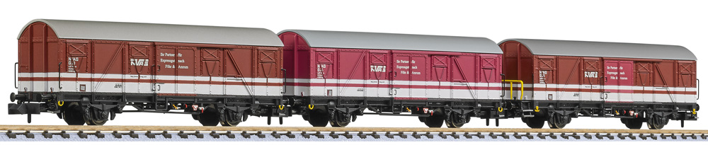 Liliput L260153 - 3-tlg. Set, ged. Güterwagen, NVA